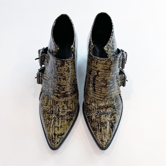 Tibi Billie Lizard-Embossed Leather Ankle Boots Size 39.5 - Picture 4 of 12